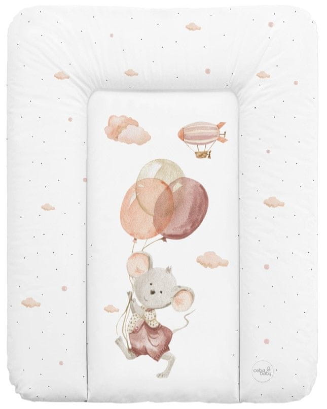 Ceba Baby Podložka přebalovací měkká (50x70) Basic biela/ružová